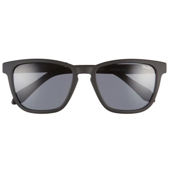QUAY Hardwire Polarized Sunglasses Matte Black Frame Smoke Grey Lens Unisex NWT - Picture 3 of 11